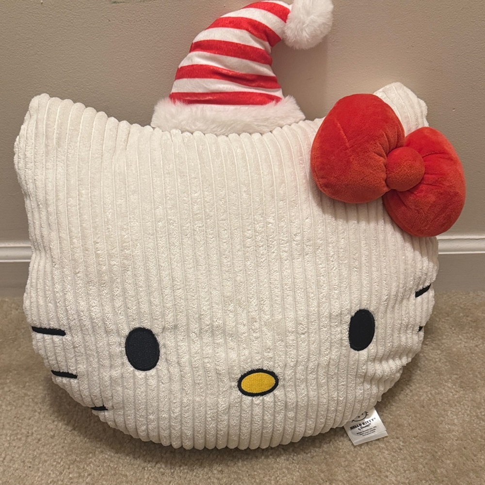 Hello Kitty White Pillow with Red Bow and Hat